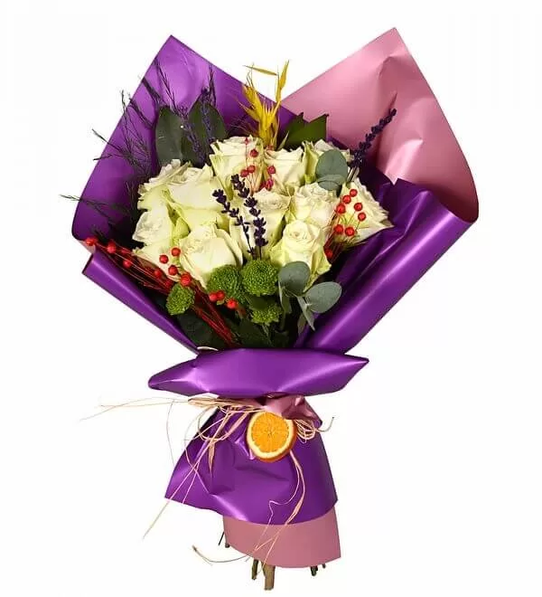 Butik Beyaz Gül Buketi